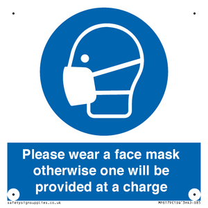 MP6179: Please wear a face mask otherwise one will be provided at a charge