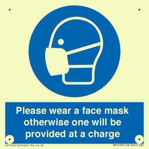 MP6179: Please wear a face mask otherwise one will be provided at a charge