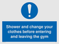 MP6183: Shower and change your clothes before entering and leaving the gym