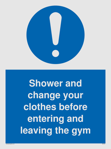 MP6183: Shower and change your clothes before entering and leaving the gym