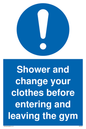 MP6183: Shower and change your clothes before entering and leaving the gym