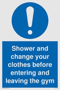 MP6183: Shower and change your clothes before entering and leaving the gym