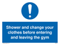 MP6183: Shower and change your clothes before entering and leaving the gym