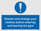 MP6183: Shower and change your clothes before entering and leaving the gym