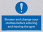 MP6183: Shower and change your clothes before entering and leaving the gym