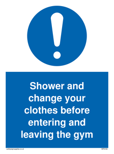MP6183: Shower and change your clothes before entering and leaving the gym