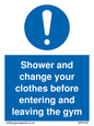MP6183: Shower and change your clothes before entering and leaving the gym