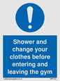 MP6183: Shower and change your clothes before entering and leaving the gym
