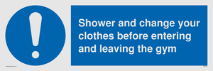 MP6183: Shower and change your clothes before entering and leaving the gym