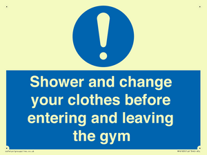 MP6183: Shower and change your clothes before entering and leaving the gym