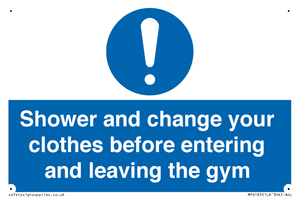 MP6183: Shower and change your clothes before entering and leaving the gym