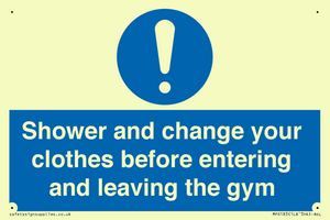 MP6183: Shower and change your clothes before entering and leaving the gym