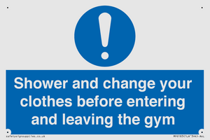 MP6183: Shower and change your clothes before entering and leaving the gym