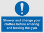 MP6183: Shower and change your clothes before entering and leaving the gym