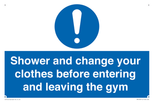 MP6183: Shower and change your clothes before entering and leaving the gym