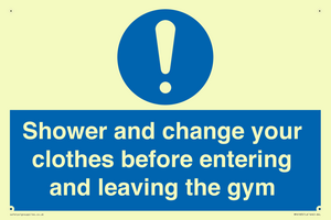 MP6183: Shower and change your clothes before entering and leaving the gym
