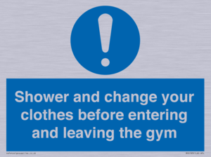 MP6183: Shower and change your clothes before entering and leaving the gym