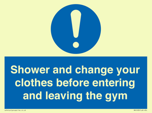 MP6183: Shower and change your clothes before entering and leaving the gym