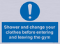 MP6183: Shower and change your clothes before entering and leaving the gym