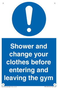 MP6183: Shower and change your clothes before entering and leaving the gym