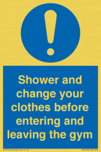 MP6183: Shower and change your clothes before entering and leaving the gym
