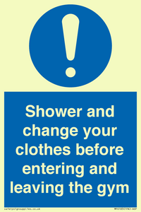 MP6183: Shower and change your clothes before entering and leaving the gym