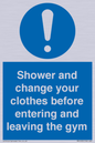 MP6183: Shower and change your clothes before entering and leaving the gym