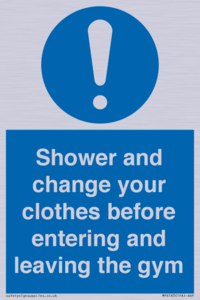 MP6183: Shower and change your clothes before entering and leaving the gym