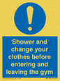 MP6183: Shower and change your clothes before entering and leaving the gym