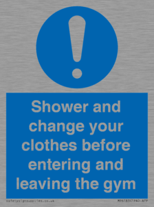MP6183: Shower and change your clothes before entering and leaving the gym