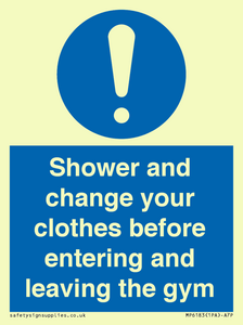 MP6183: Shower and change your clothes before entering and leaving the gym