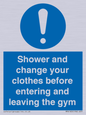 MP6183: Shower and change your clothes before entering and leaving the gym
