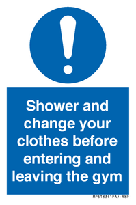MP6183: Shower and change your clothes before entering and leaving the gym