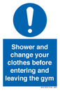 MP6183: Shower and change your clothes before entering and leaving the gym