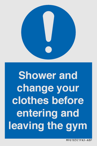 MP6183: Shower and change your clothes before entering and leaving the gym