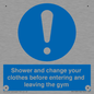 MP6183: Shower and change your clothes before entering and leaving the gym