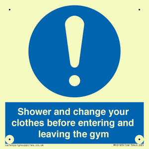 MP6183: Shower and change your clothes before entering and leaving the gym