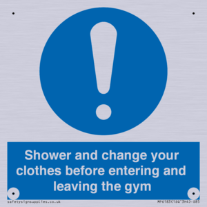 MP6183: Shower and change your clothes before entering and leaving the gym