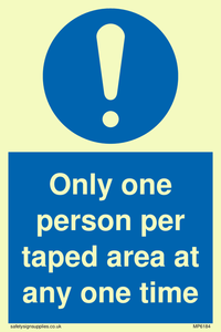 MP6184: Only one person per taped area at any one time