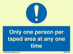 MP6184: Only one person per taped area at any one time