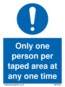 MP6184: Only one person per taped area at any one time
