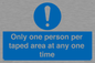 MP6184: Only one person per taped area at any one time