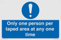 MP6184: Only one person per taped area at any one time