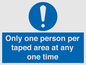 MP6184: Only one person per taped area at any one time
