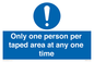 MP6184: Only one person per taped area at any one time