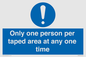 MP6184: Only one person per taped area at any one time