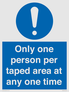 MP6184: Only one person per taped area at any one time
