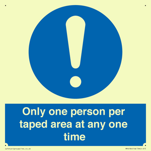 MP6184: Only one person per taped area at any one time
