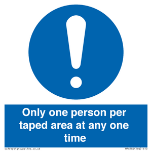 MP6184: Only one person per taped area at any one time