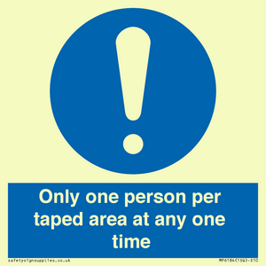MP6184: Only one person per taped area at any one time